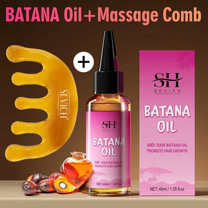 Sevich 100% Batana Oil And Scalp Massager Comb Tool Set Anti-Hair Loss Treatment Hair Growth Oil Scalp Hair...