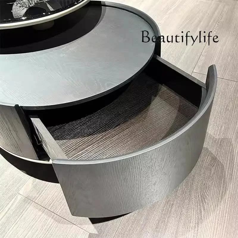 LOval Special-shaped Coffee Table Small Apartment Living Room Tea Table Modern High-end Designer New Luxury Stone - Kimlud