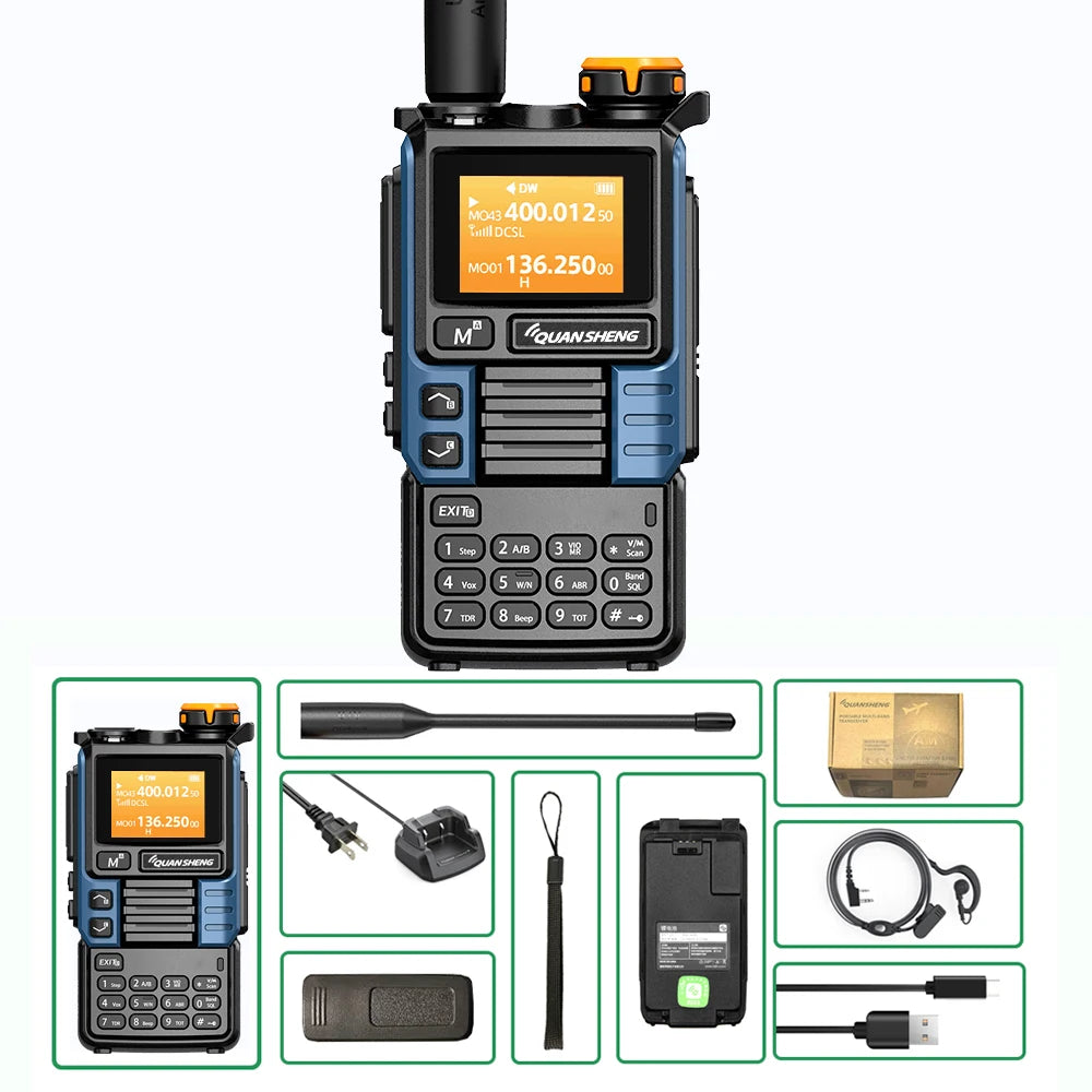 Quansheng UV-K6 Upgrade UV-K5 (99) Interphone 5W Air Band Radio Tyep C Charging UHF VHF DTMF FM Scrambler NOAA Wireless Frequenc
