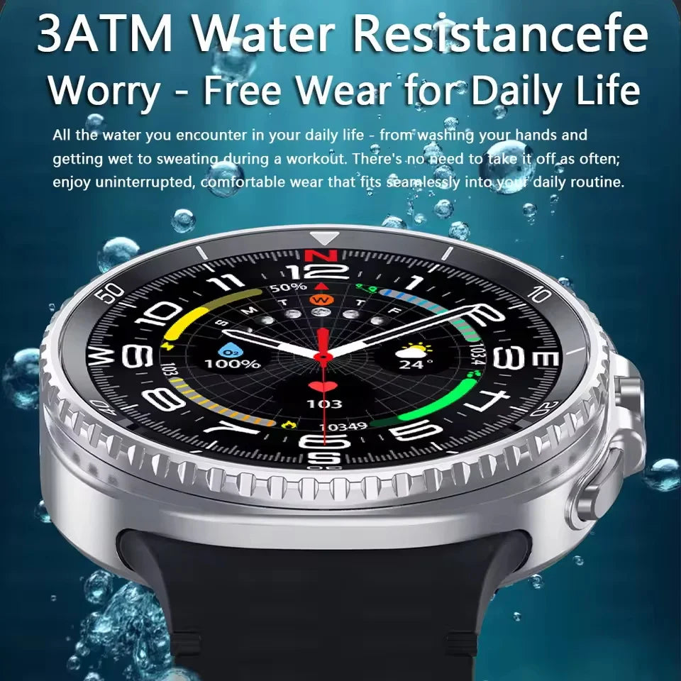 Watch 8 Ultra Classic Fashion Men GPS Map Compass NFC 3ATM Waterproof Smart Watch Rotating Dial HD Bluetooth Call Upgraded Watch