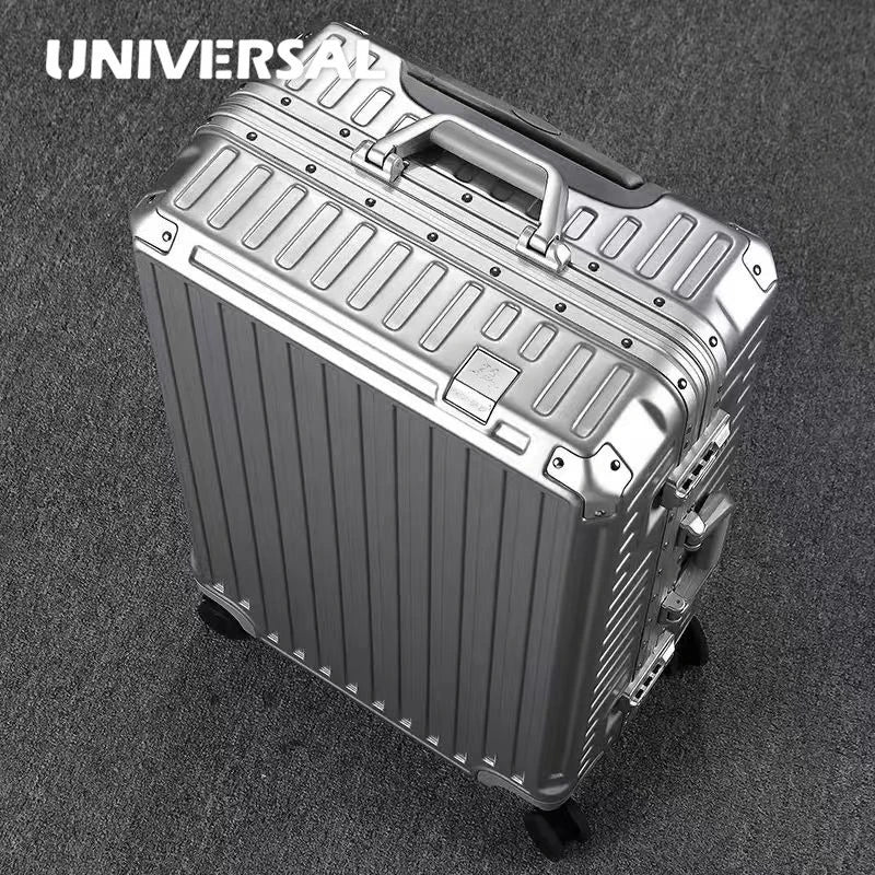 New ultra sturdy aluminum frame luggage, high aesthetic board case, universal wheel business travel box set, optional 20-28 inch