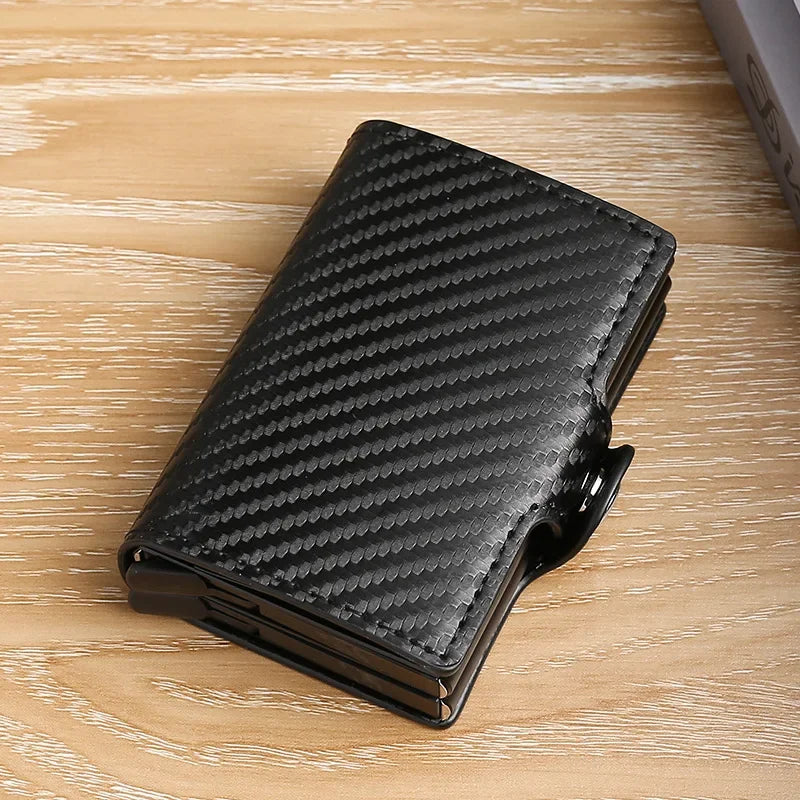 Large Capacity Double Layer ID Credit Card Holder Anti Rfid Blocking Protected Magic Wallet for Men Carbon Fiber Cardholder Case