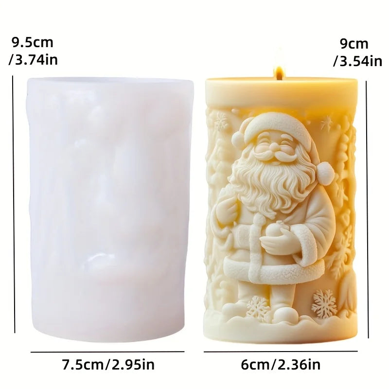 2025 Christmas House Fragrance Candle Silicone Mold Santa Claus Santa Claus Knocking On Door Giving Gifts Resin Plaster Molds