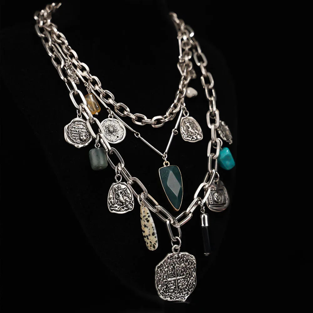 Unique Irregular Shape Pendants And Multi-Layered Designs In European And American Style Necklaces For Women's Banquets...