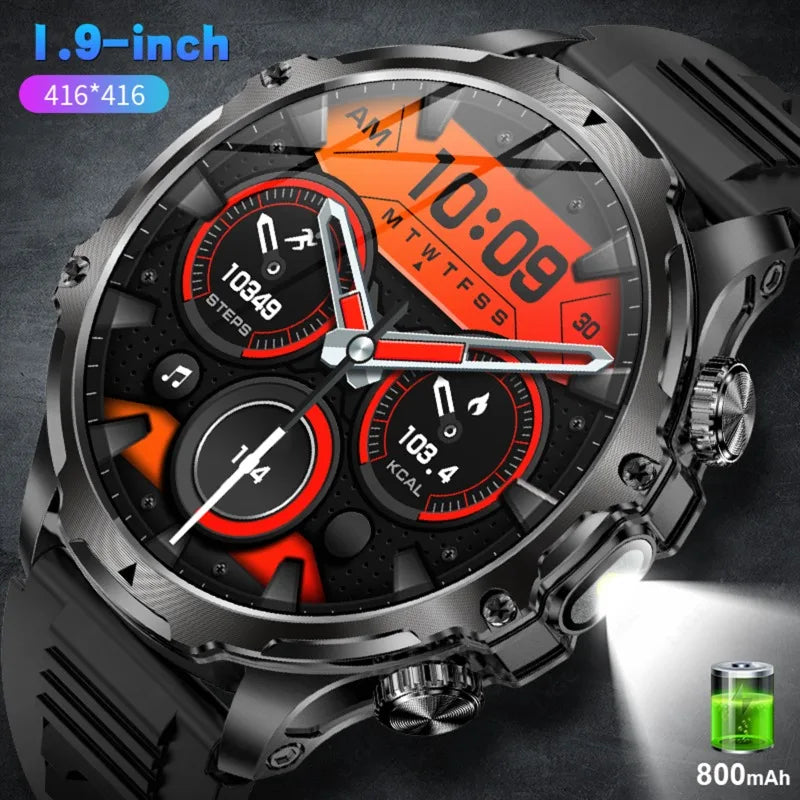2025 New Men Outdoor Sport Smart Watch 1.9" HD Touch Screen 800mAh Battery Life 100+ Fitness IP68 Waterproof for xiaomi watch