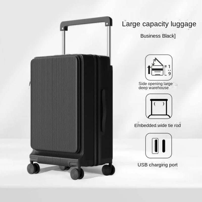 Large-capacity 30 inch 2026 New Side-opening Luggage Wide-handle Travel Suitcase 20 inch Carry-on Combination Lock Case...