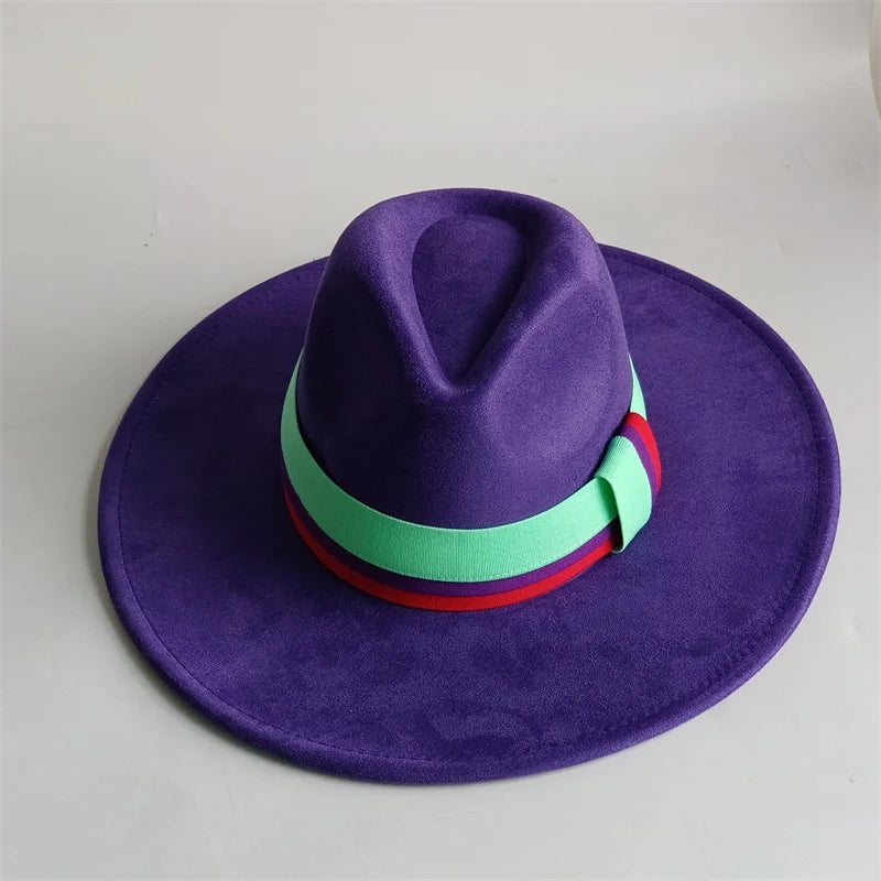 Grayish Brown Suede Hat Wide Brim 2026 NEW Fedora Hat Men Women Autumn Winter Felt Hats Classic Church Fedoras Chapeau...