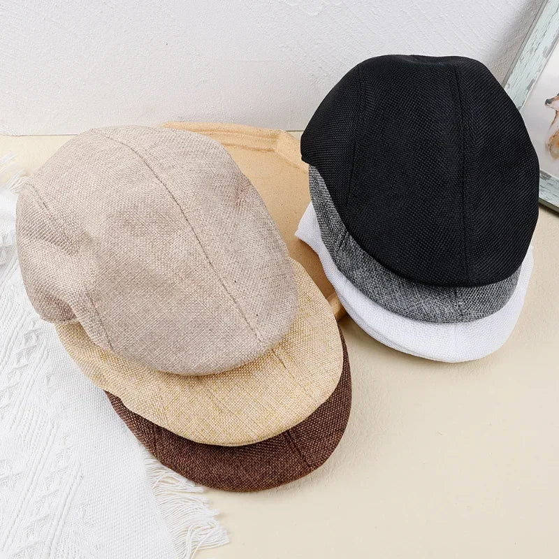 Men Spring and Summer Berets British Style Beret Hat Retro England Hats Male Fashion Hats Peaked Painter Caps for Dad |...