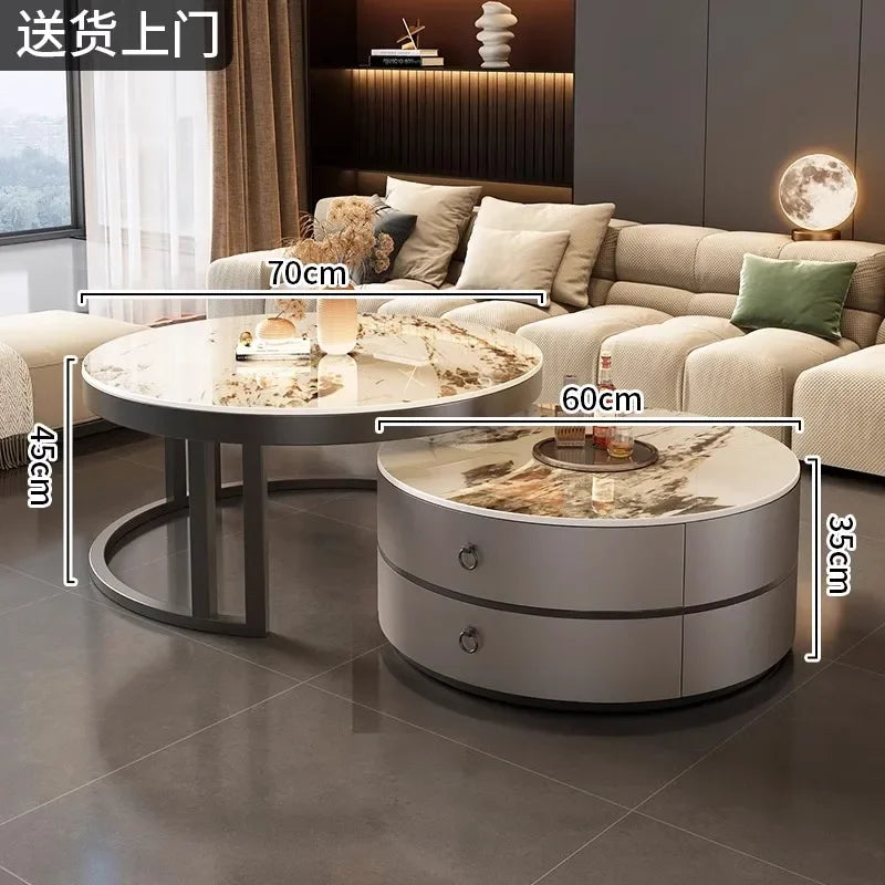 Glam Nordic Coffee Tables Round Simple Luxury Metal Coffee Tables Design Modern Muebles Para El Hogar Living Room...