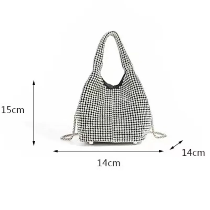 Handle Rhinestones Evening clutch Bag Purses and handbag luxury Designer hobo shoulder bag Shiny Crystal Clutch purse bucket bag