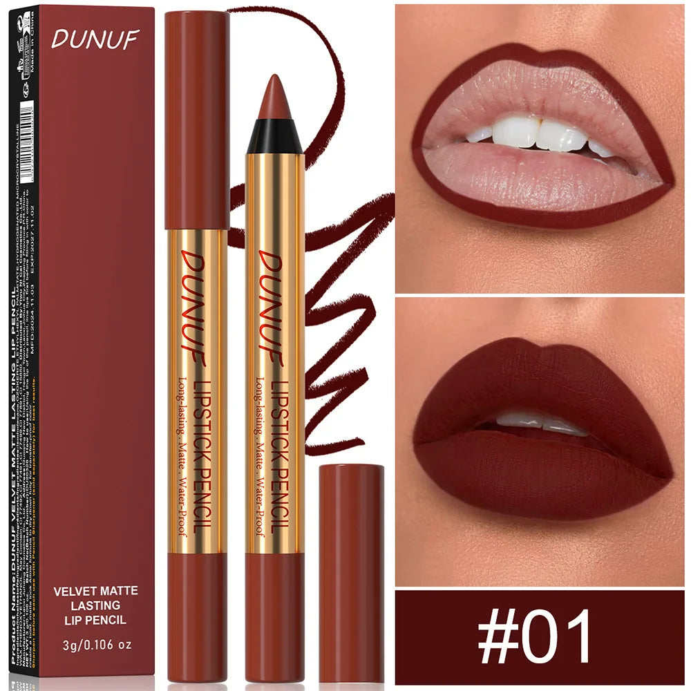 Waterproof Matte Lipliner Pencil Dark Red Contour Tint Lipstick Long Lasting Non-stick Cup Lip Liner Sexy Lips Makeup...