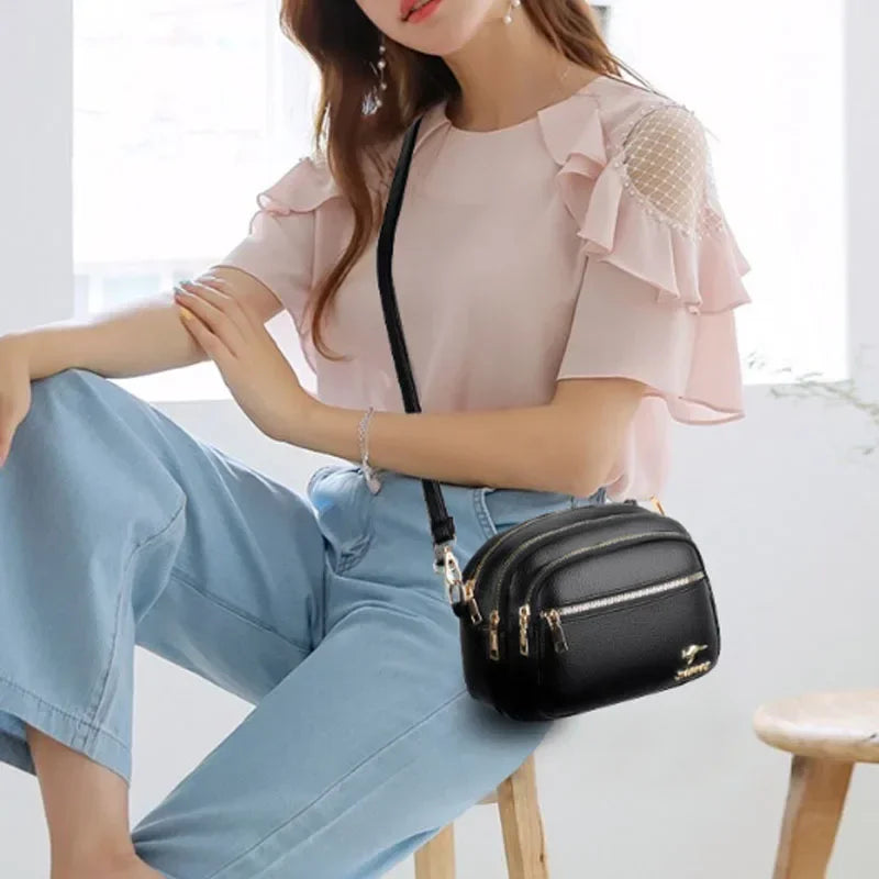 High Quality Soft Leather Purse Fashion Women Shoulder Messenger Bag Multi-pocket Wear-resistant Bag Luxury Ladies...