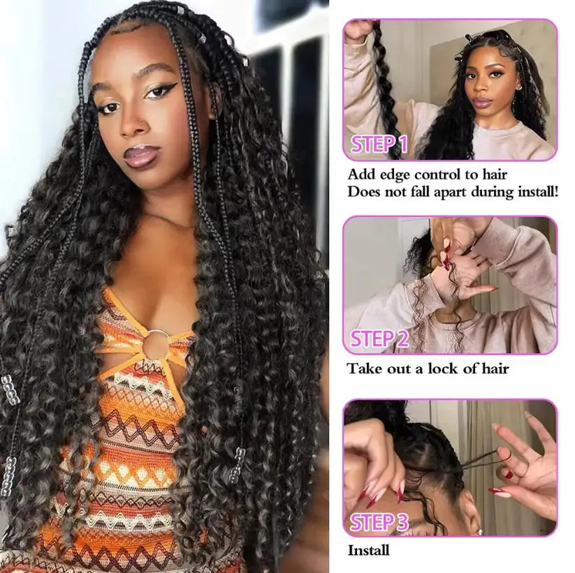 Human Braiding Hair Deep Water Wave Bulk No Weft Design 110g 1 Bulks Full Thick Bouncy Curly Bulk Hair Extensions For...