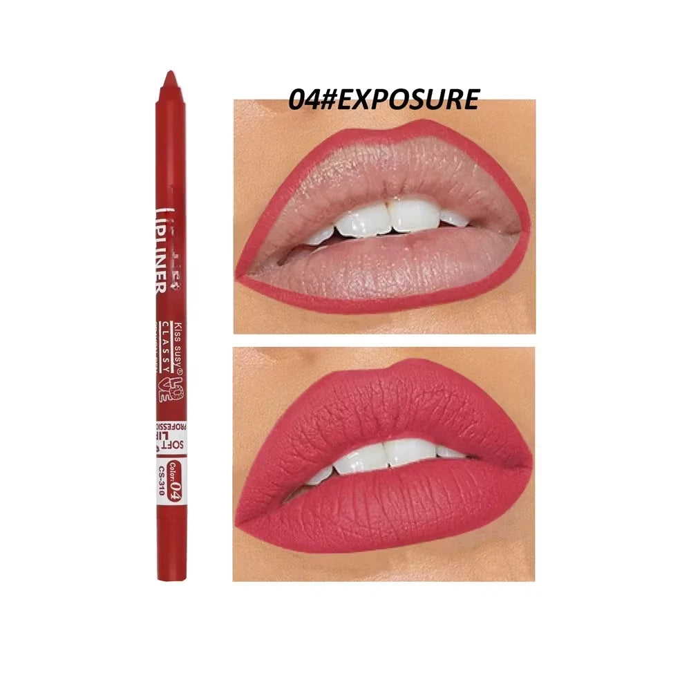 20 Color Matte Lipliner Pencil Waterproof Natural Red Brown Pro Lip Liner Makeup Lips Contour High pigment Lipstick Cosemetic