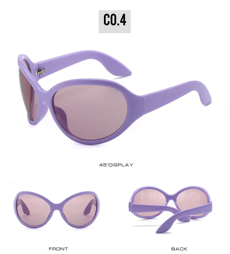 Oversized Punk Oval Sunglasses Y2K Unique Women Men Trend Goggle Sports Sun Glasses Lady Luxury Brand Designer New...