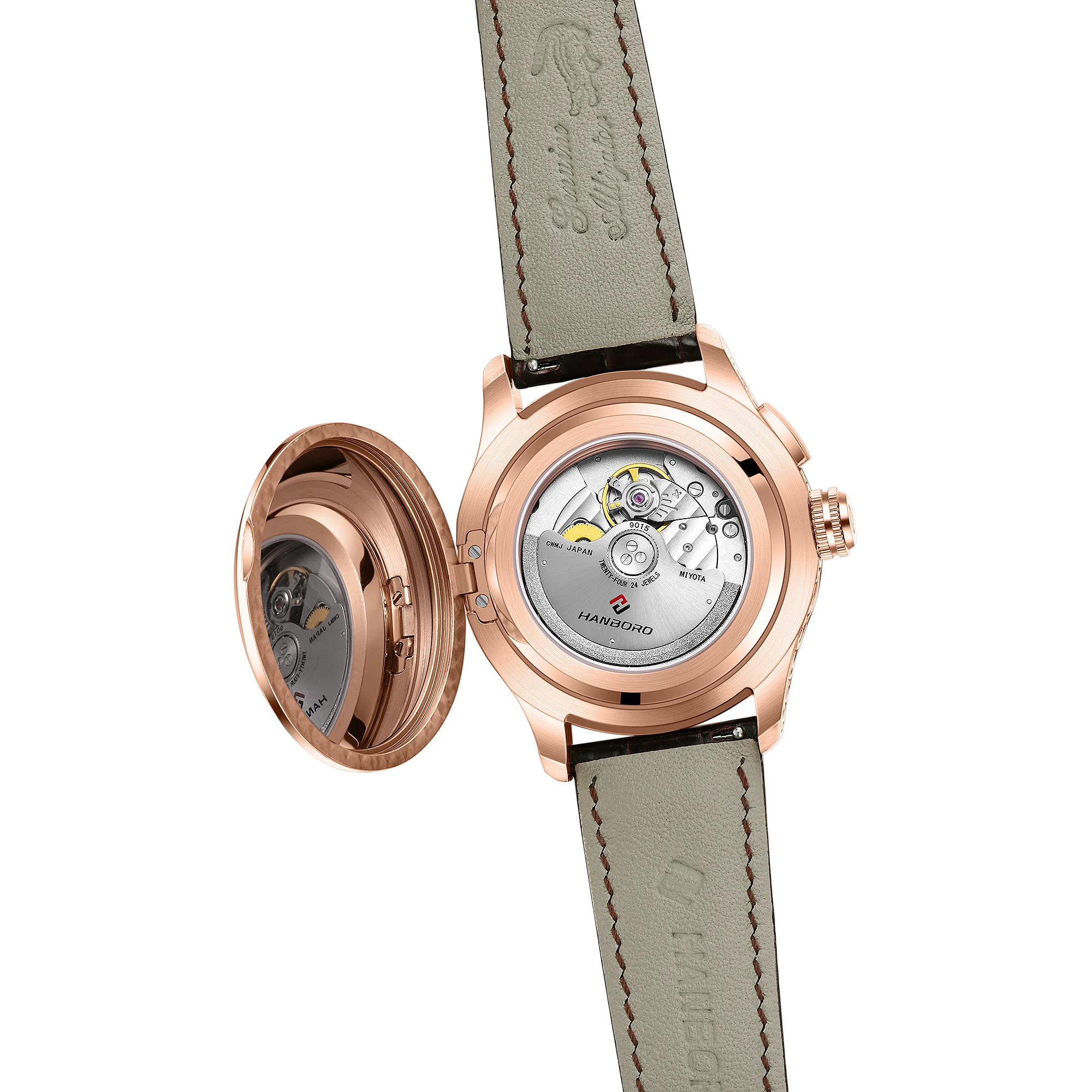 HANBORO Mechanical Alarm Watch Men Automatic Ping Bell Hourly Chime Luxury 100M Waterproof Sapphire Steel Business...