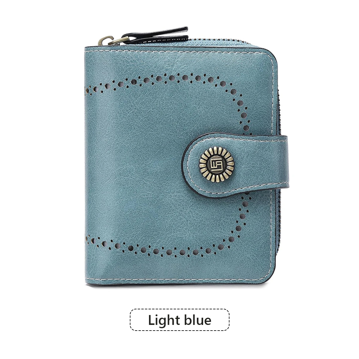 Retro Hollow-Out Short Purse for Women, Multi-Card Zipper Wallet, Europe and America Fashion, New