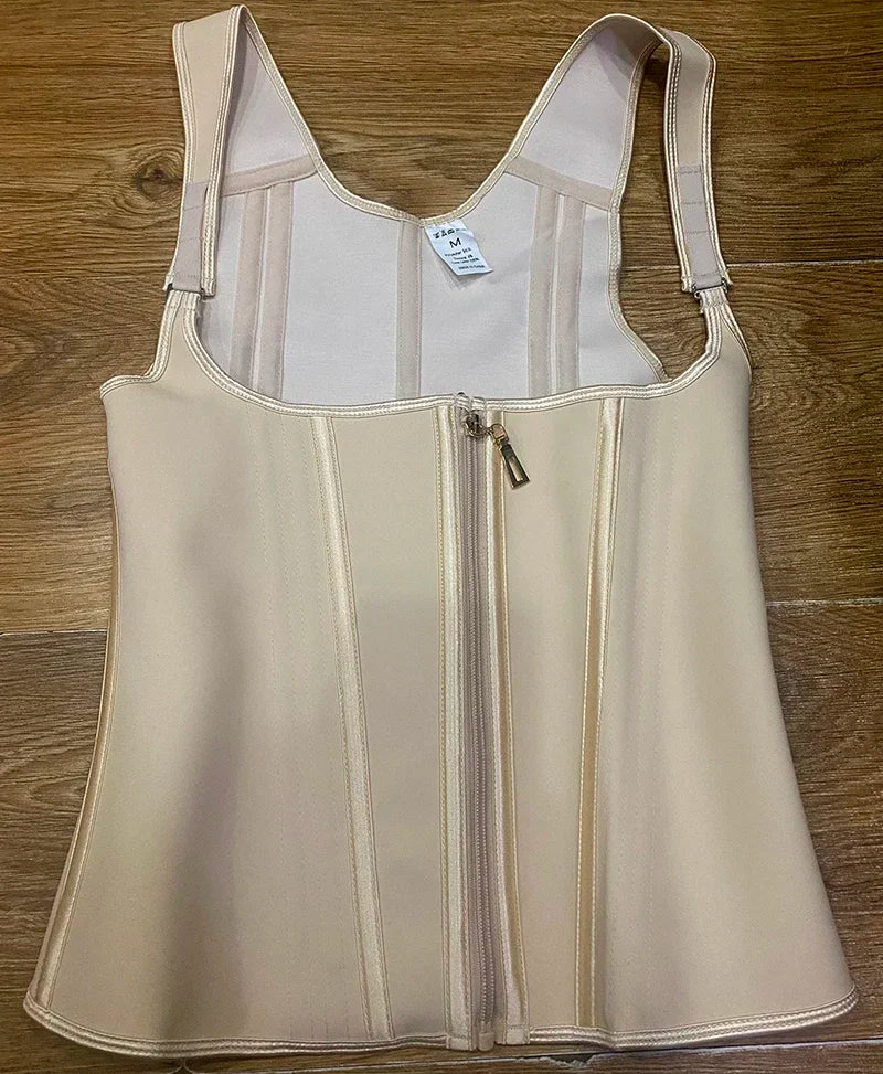 AfruliA Fajas Colombianas Girdles Double Compression Vest Waist Trainer Corset with Zipper Hook Flat Belly Slimming Body Shapers