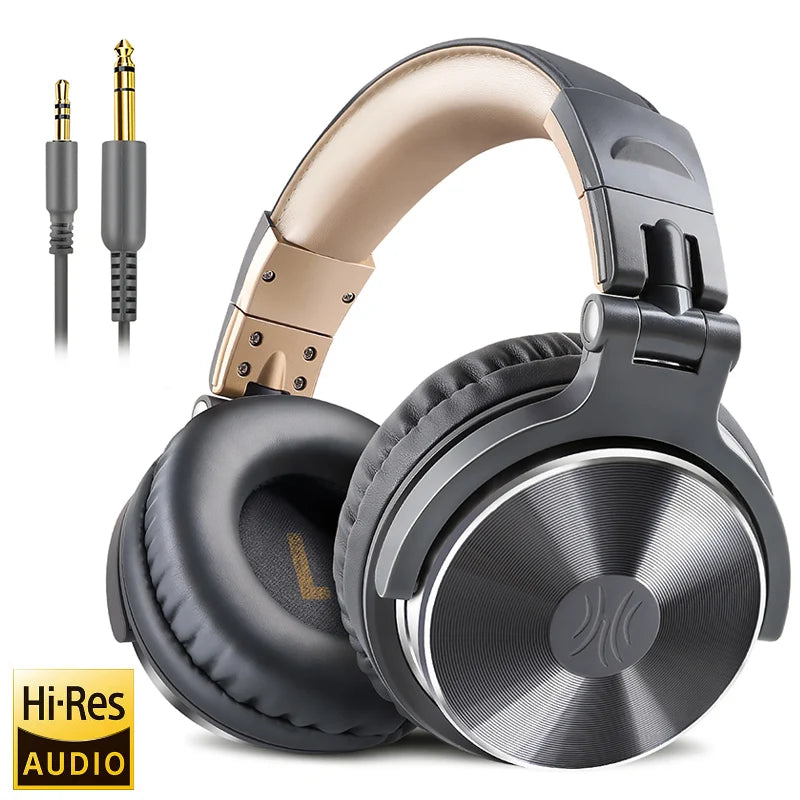 Oneodio Pro 10 Wired Headphones Over Ear Hi-Res Audio Wired Headset With Microphone Studio DJ Stereo Headphones 3.5mm/6.35mm