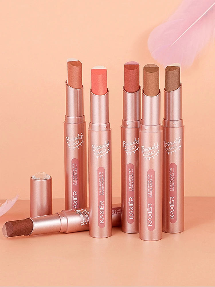 Gradient two-color eye shadow pen waterproof, sweat proof, not easy to smudge, pearlescent, fine shiny, lazy eye shadow...