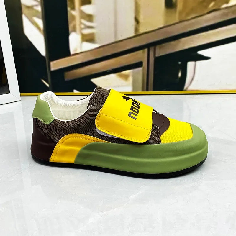 Sneaker Casual Men Designer Cover Bottom Board Shoe Fashion Microfiber Leather/Mesh Breathable Increased Internal Platform Shoes