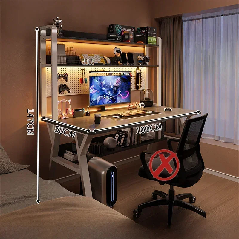 Nordic Desktop Computer Desks for Student Gaming Tables Bookshelf Integrated Creative Office Furniture Home Bedroom Study Desk - Kimlud
