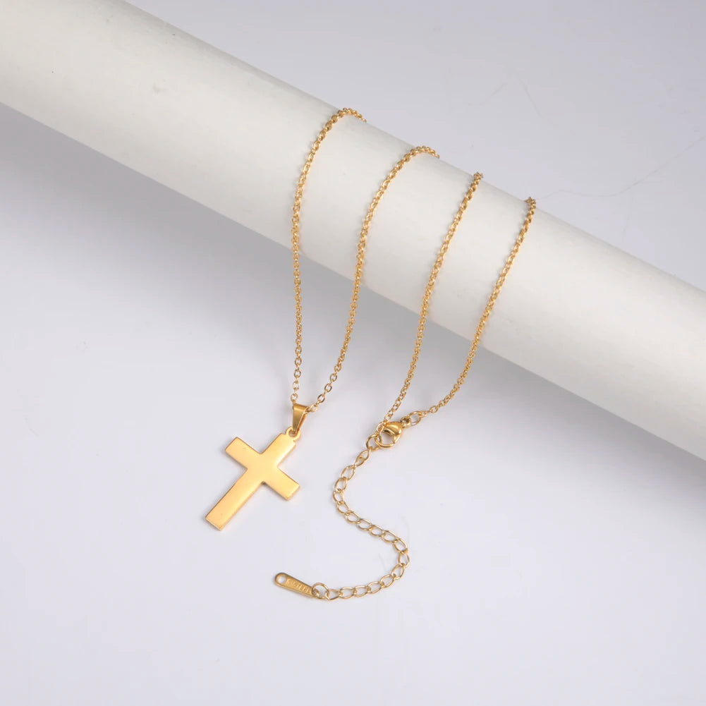 Amaxer Stainless Steel Cross Pendant Choker Necklace For Women Church Dainty Collar Religious Jewelry Gift | Kimlud...
