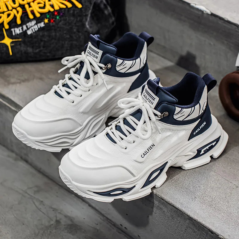 Mens Running Shoes New High Top All Season Street Trendy Wear-resistant Thick Sole Casual Sneakers Original Sports Shoes for Men