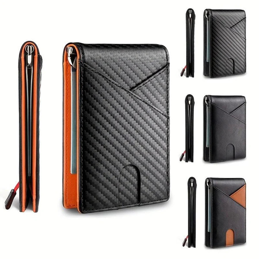 DIENQI Carbon Fiber Rfid Slim Card Luxury Wallet Money Bag Men's Wallet Bifold Billfold