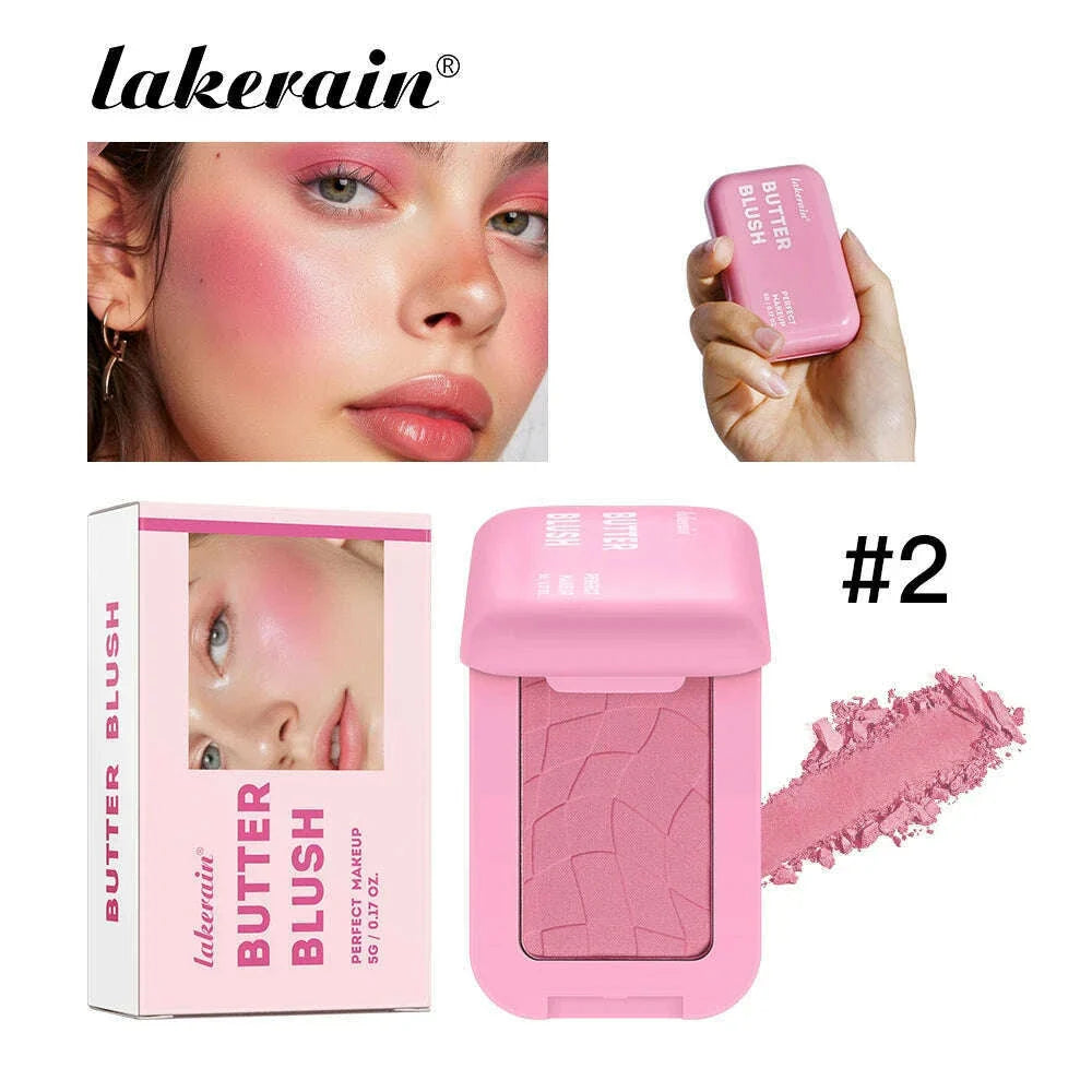 Butter Blush Single Color Matte Natural Cheek Tint Waterproof Face Contouring Cosmetics Blush Powder Face Soft Female Makeup