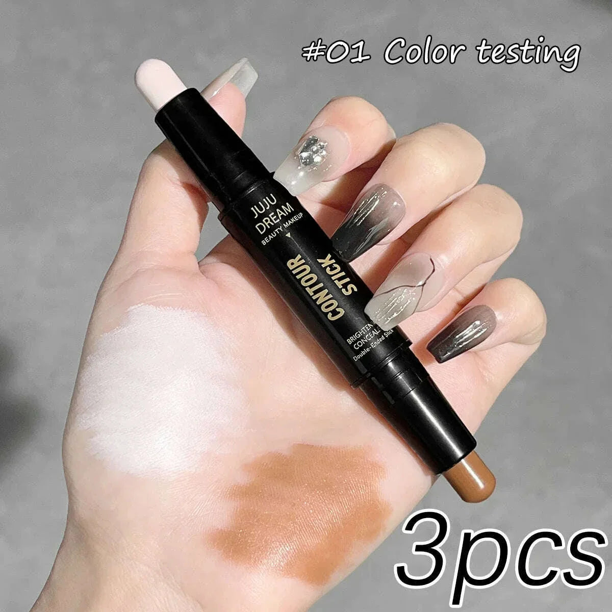 Double-ended dual-purpose high-light trimming stick, three-dimensional contour, nose shadow, facial shape, brighten and trimming