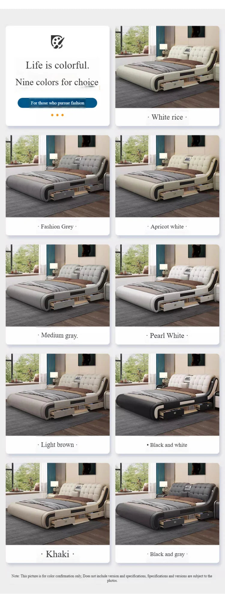 Modern Luxury Bedroom Furniture Smart Electric Massage Up-holstered Beds king Size Double Bed Gas Lift Frame with Storage Design