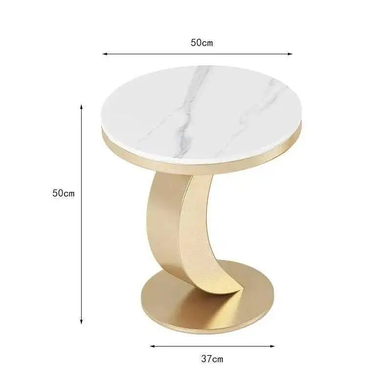 Iron Rock Plate Coffee Tables Nordic Living Room Furniture Home Italian Art Corner Table Light Bright Luxury Oval Side Table Set - Kimlud
