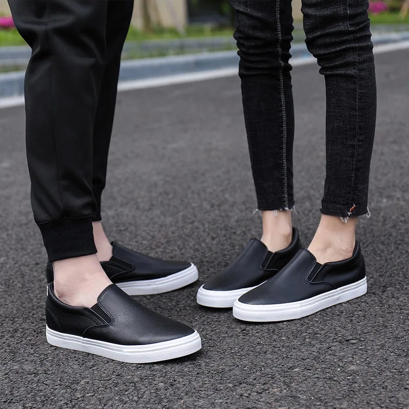 Men's Waterproof Faux Leather Slip-On Loafers New couple Summer Autumn Sports Shoes White Moccasins Male Sneakers