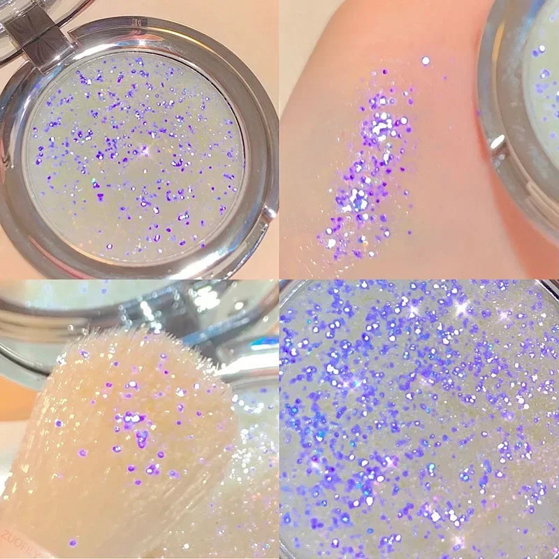 Disappears Glitter Eyeshadow Palette Purple Sequins Pigment Crystal Mud Shining Eyes Makeup Waterproof Lasting Midnight...