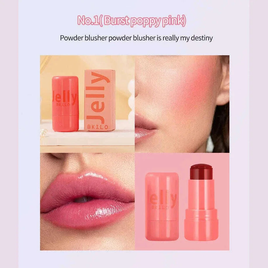 Jelly Cheek Blush Tint 3-in-1 Moisturized Blusher Sticker Water Long Lasting Brighten Matte Facial Contour Rouge Makeup