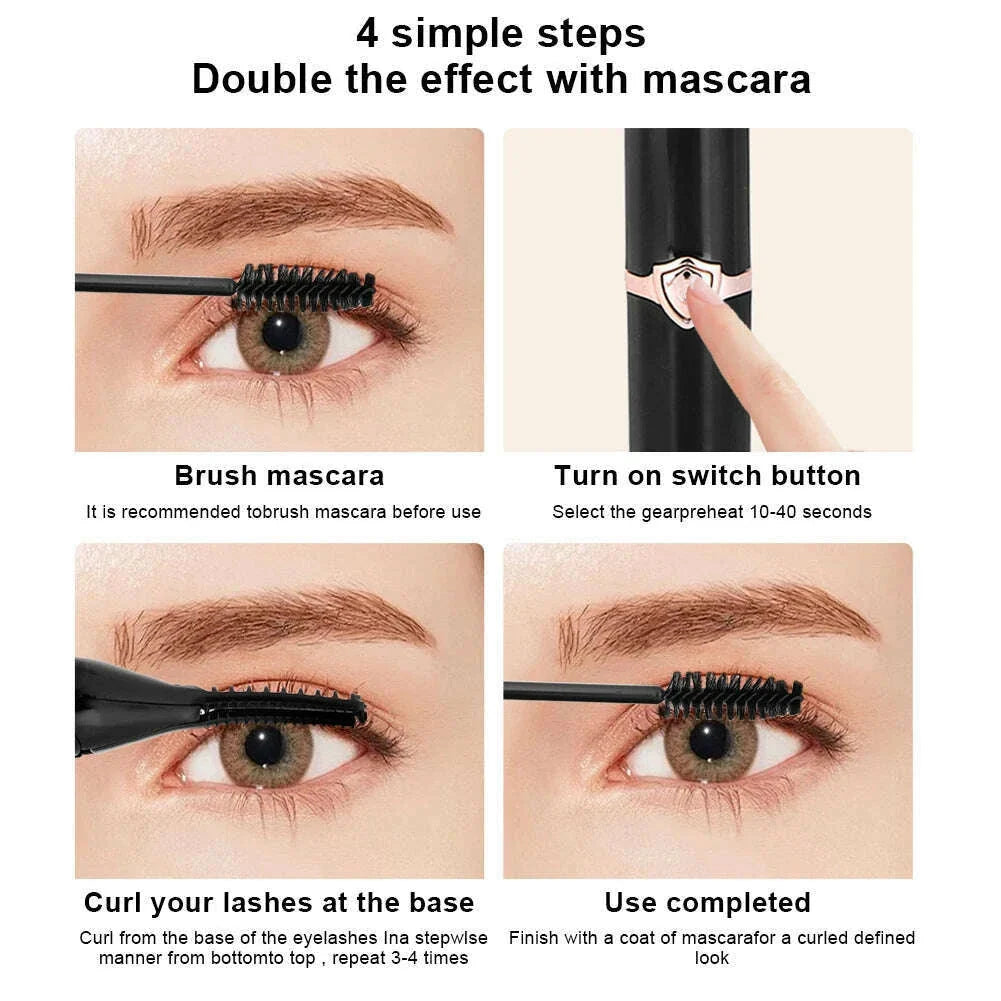 Portable Eyelash Curler USB Rechargeable Quick Heating Natural Curl Eyelash Curler for Quick Natural Curling Eye Lashes