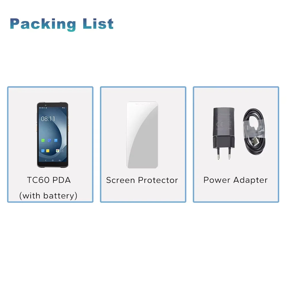 TC60 6.0-inch PDA Rugged Android Smart Terminal 2DBarcode Scanner with WIFI Bluetooth High Quality Mobile Industrial RFID - Kimlud