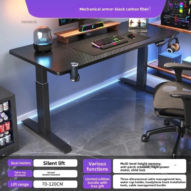 Height-adjustable Electric Computer Desk Office Furniture Bedroom Desktop Gaming E-sports Table Modern Home Office Study Desks Z - Kimlud
