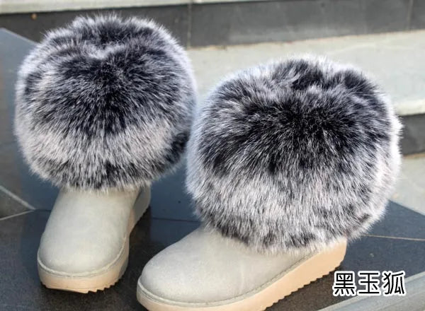 Luxury Faux Fur Fox Artificial Raccoon Shoes Cover Leg Warmers Ankle Boots Feet Cuffs Socks Cover Shoes Sleeve Elastic DIY - Kimlud