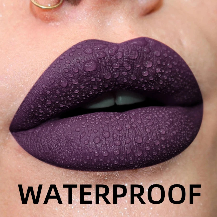 19 Colors Matte Velvet Lip Gloss Waterproof Liquid Lipstick Nude Black Lips Tint Makeup Lip Glaze Cosmetics Red Lip...