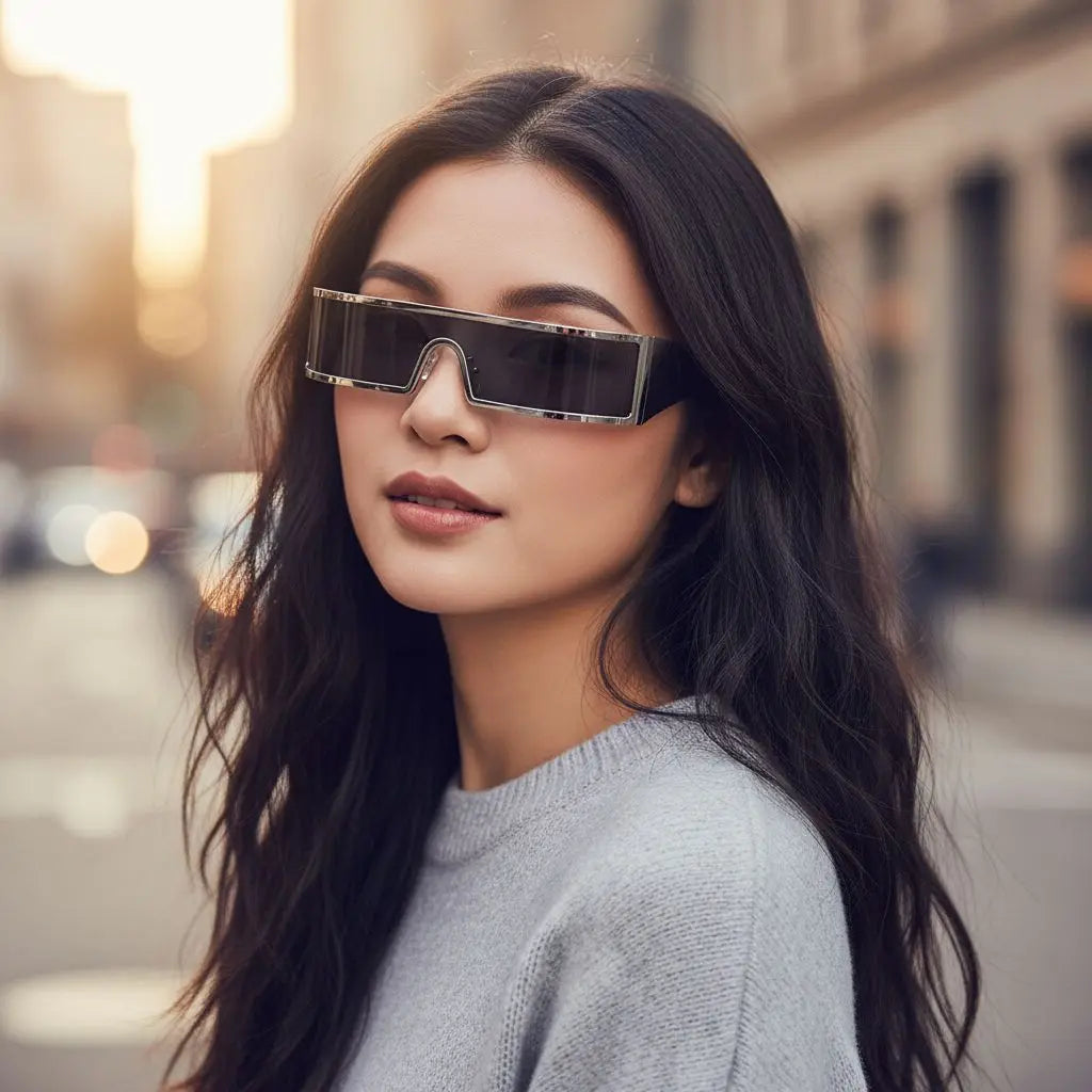 High-end Cyberpunk Style Men's Glasses, Fashionable Design with Future Tech Narrow Frames, Suitable for Parties and Gift-Giving