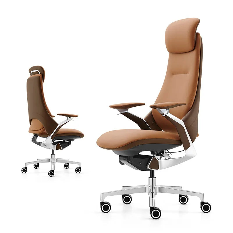 Computer Relaxing Office Chair Ergonomic Mobile Wheels Leather Office Chair Backrest Modern Sillas De Oficina Library...