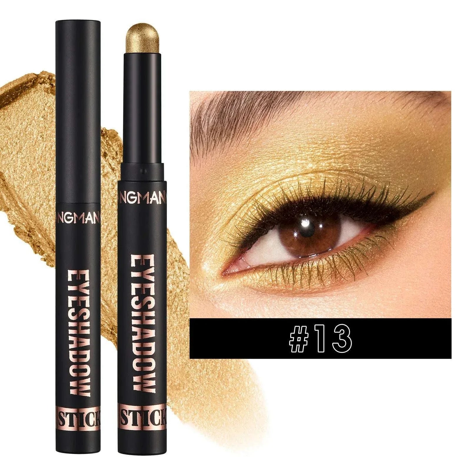 Smoky Dark Blue Eyeshadow Pencil Stick Waterproof Pearlescent 16 Colors Metallic Glitter Eye Shadow Highlighter Pen Makeup Tool