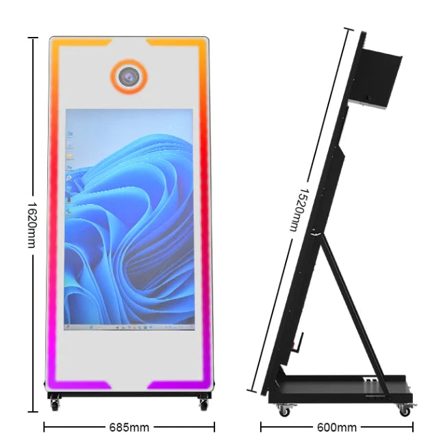 with RGB Touch Screen DSLR Photobooth Portable 32 inch 65 inch Mirror magic Selfie Photo Booth Machine For Wedding Party...