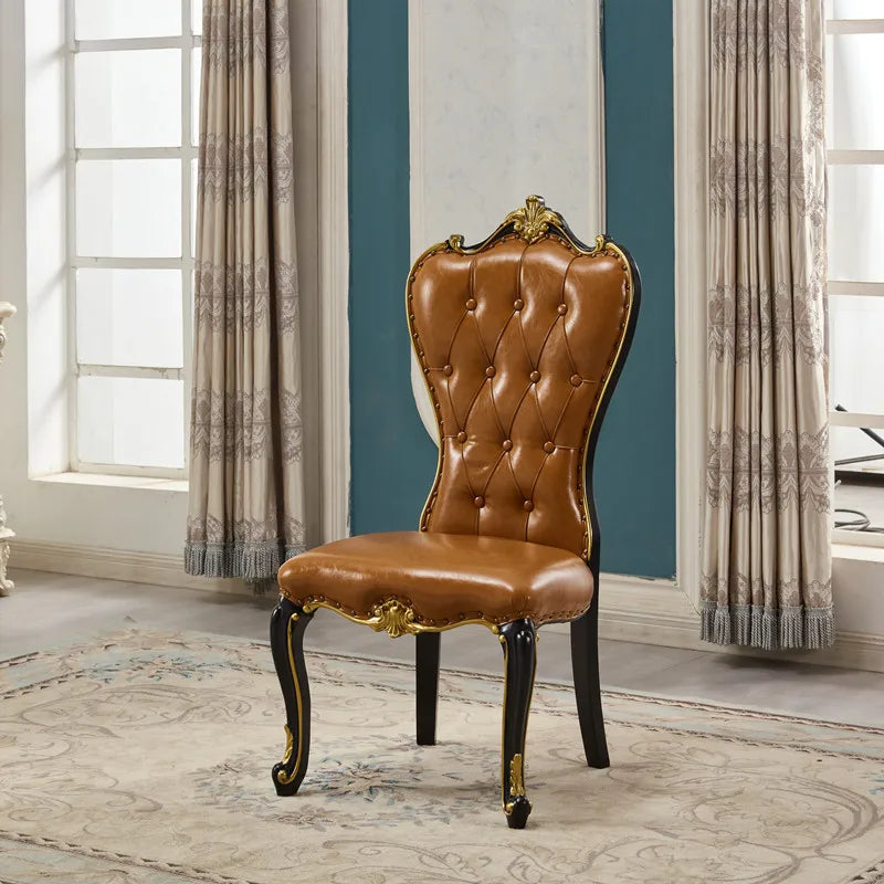 European Light Luxury Chairs Simple Solid Wood Party Unusual Adult Restaurant Chairs Design Comfy Lounge Stoel Home Furniture - Kimlud