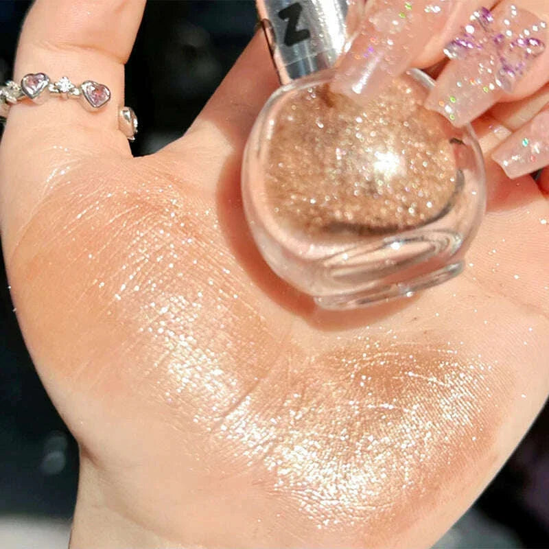 Glitter High Gloss Body Diamond Shimmering Spray Powder Highlight Powder Makeup for Facial and Body Skin Hair Clothes Cosmetics
