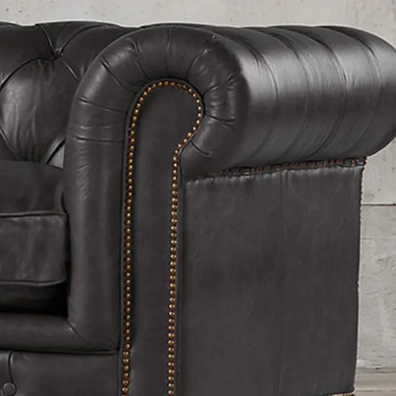 A Luxury vintage Chesterfield Sofa Antique Deep Button American 3 sitzer leder sofa Luxurious Elegant royal wohnzimmer...