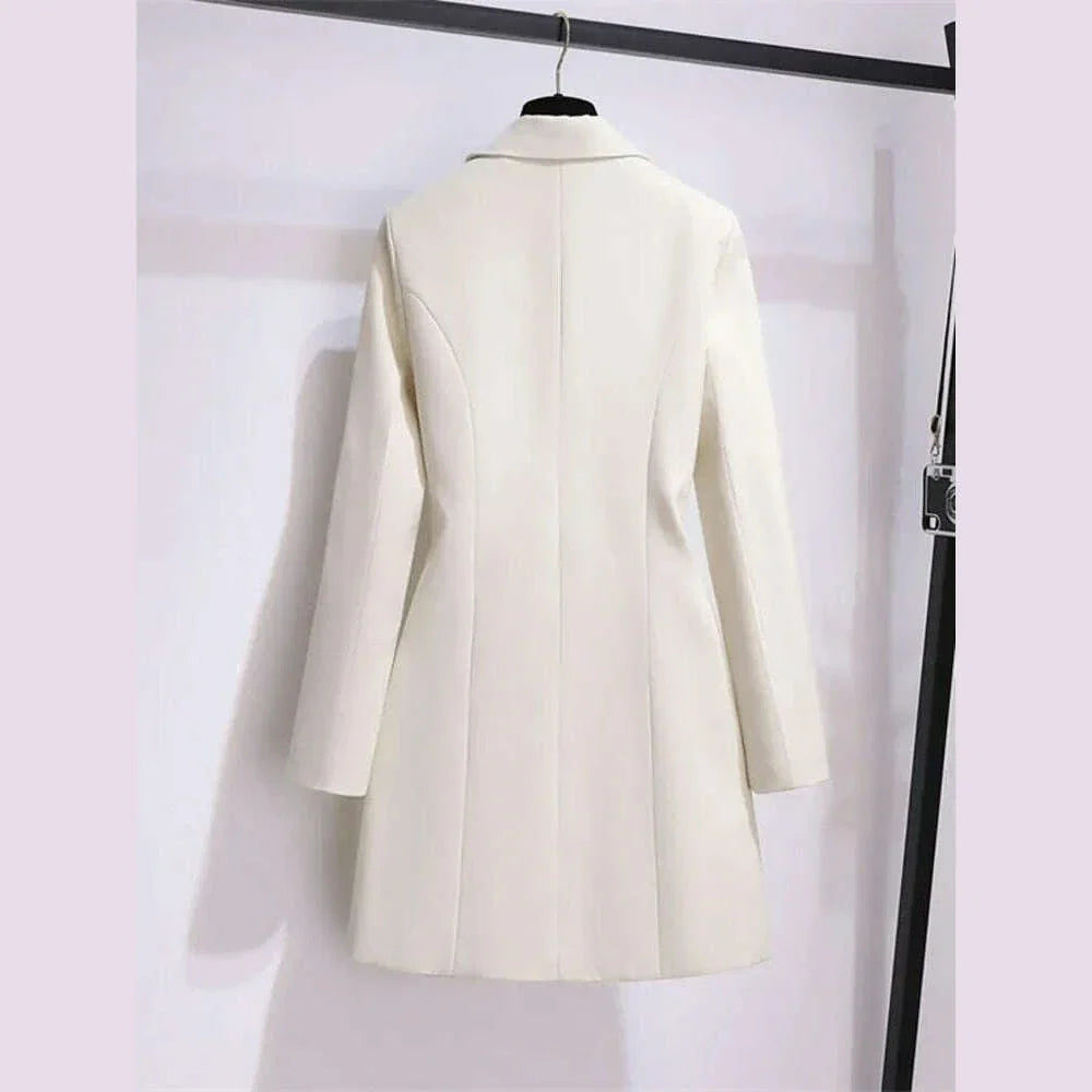2022 Autumn Office Sashes Bandage Waist Tie Blazer Dress Women Long Sleeve Notched Collar Pleated Irregular Mini Vestidos