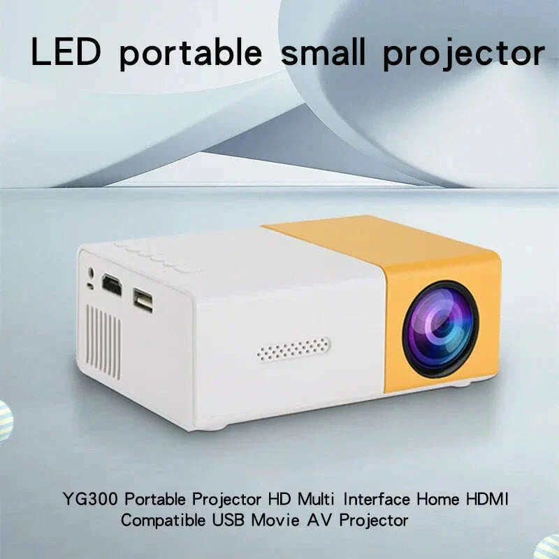 Proyector portátil YG300 para el hogar, conexión inalámbrica para teléfono móvil, compatible con USB, HDMI
